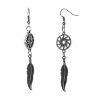 Steampunk Feather Earrings