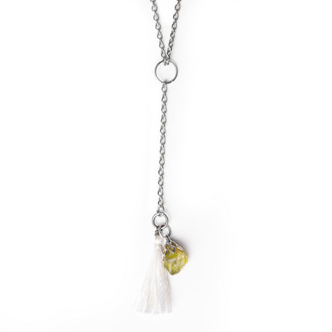 Peridot and Tassel Necklace