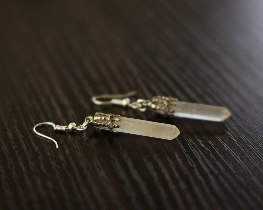 Quartz point earrings