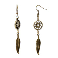 Steampunk Feather Earrings